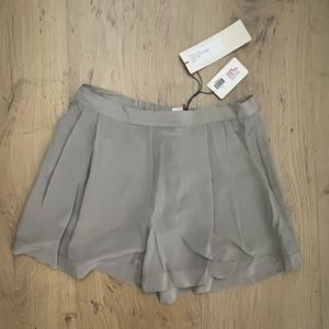 Grey silk shorts